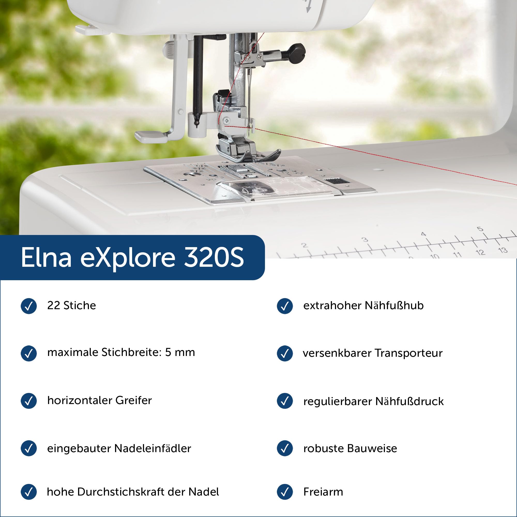 Elna eXplore 320S mechaniczna maszyna do szycia (czerwona)