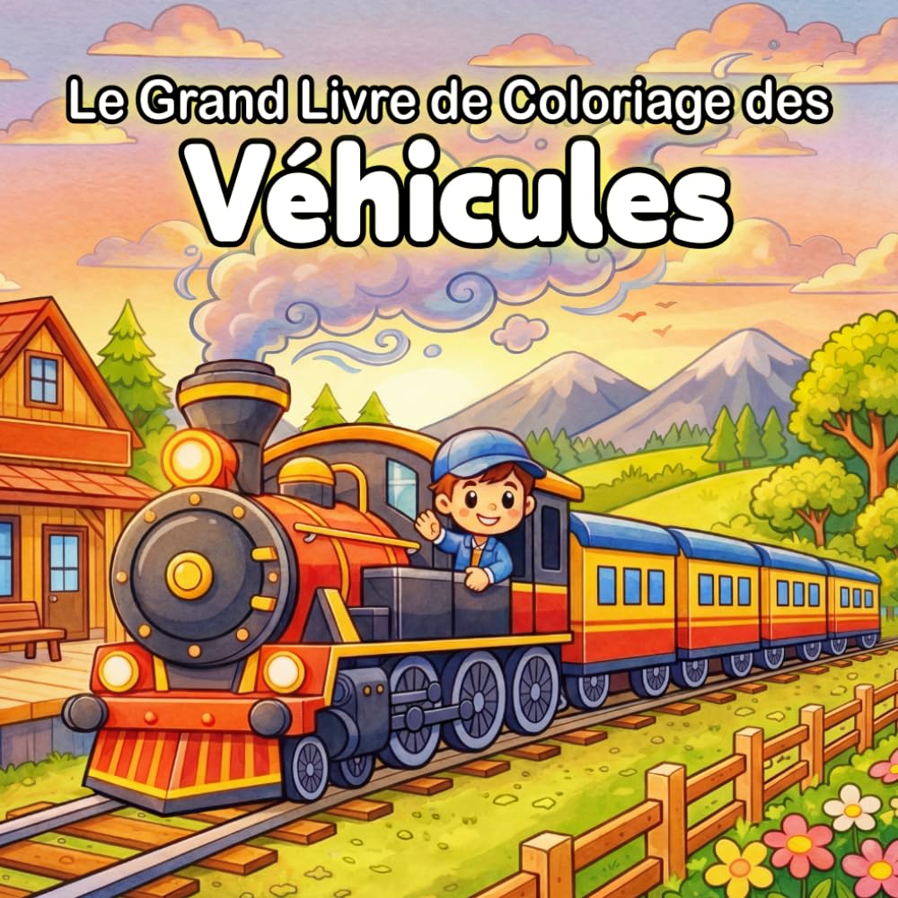 Le Grand Livre de Coloriage des Véhicules: 50 Dessins Grand Format pour Favoriser la Créativité et la Motricité Fine | Voitures, Camions, Bateaux et Avions pour Garçons et Filles de 4 à 8 Ans