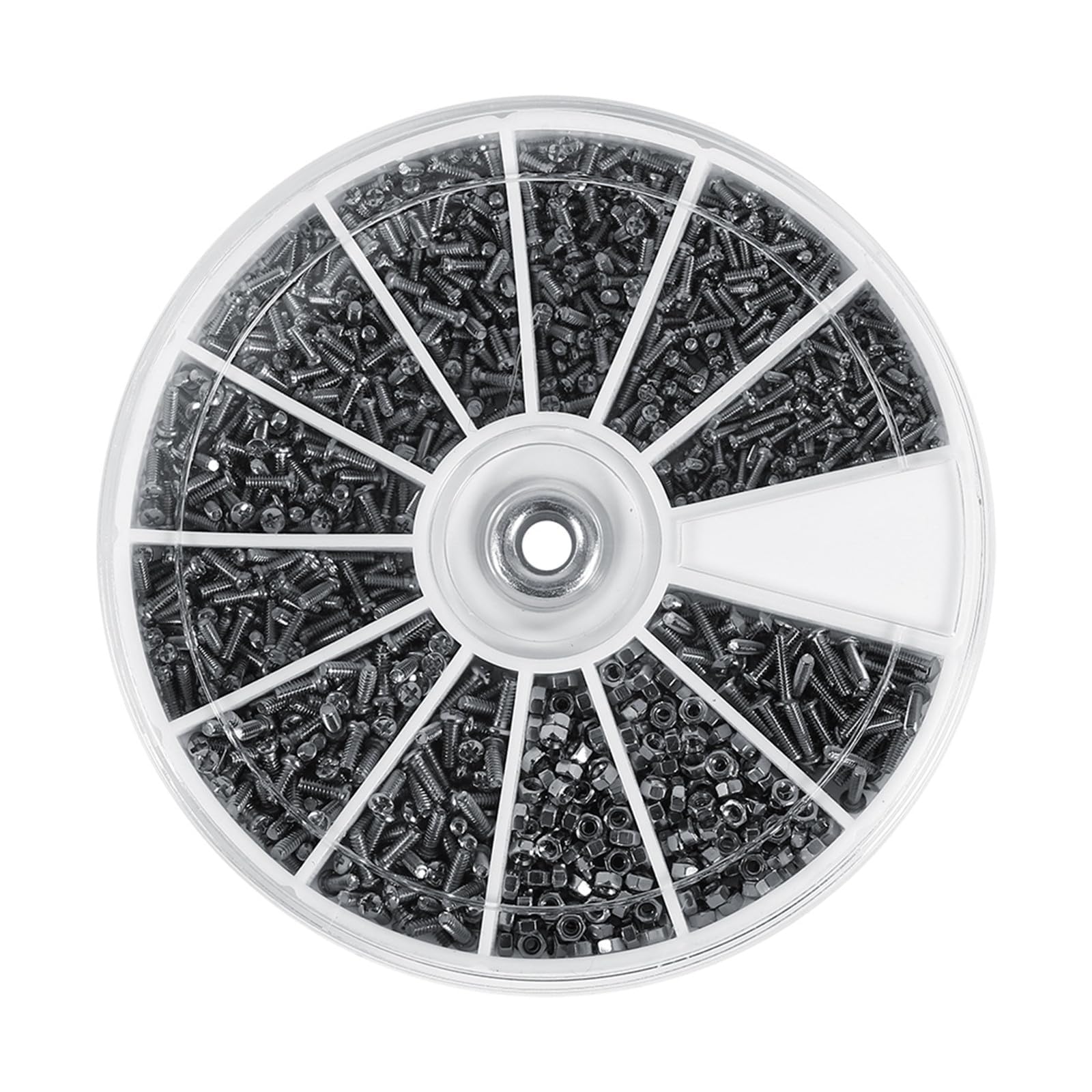 DEWIN Mini Screws Nuts Kit,600pcs Mini Bolts Kit Stainless Steel ScrewsNuts Screws Nuts Assortment Kit M1 M1.2 M1.4 M1.6 3.15 x 0.39inch for Electronics Machine Watches Glassess