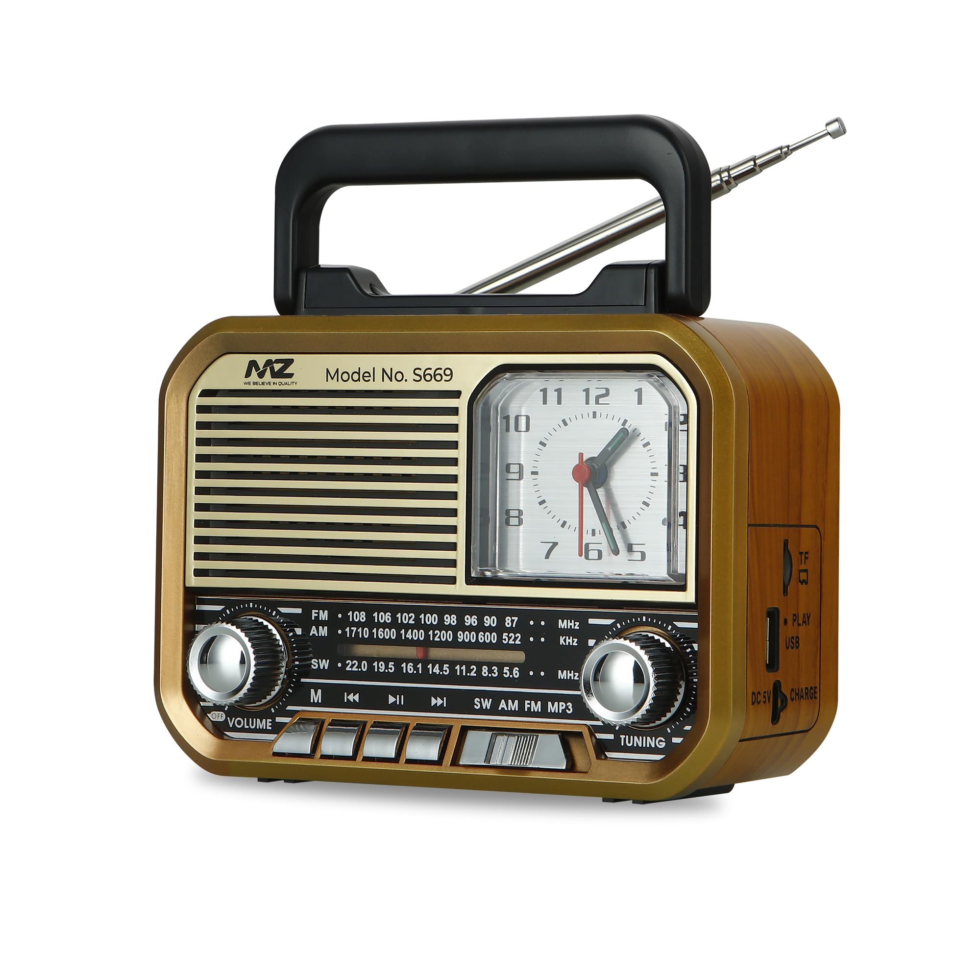 AM RADIO RECEIVER・顕微鏡 MZ S669 (Retro Radio Speaker) Multi-Functional with High Power