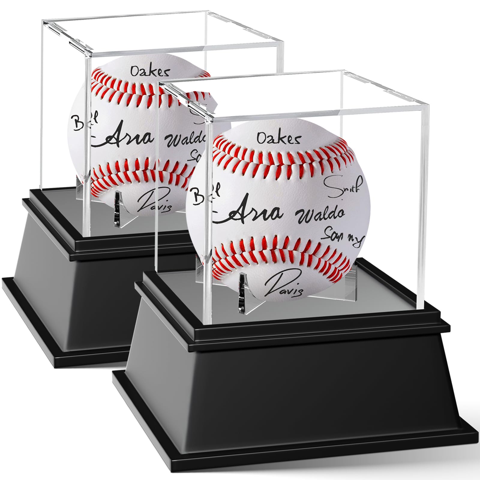 Leffis 2 Packs Baseball Display Case, Baseball Holder Display Case, Acrylic UV Protected Baseball Case for Display, Baseball Display Case for Autographed Baseball