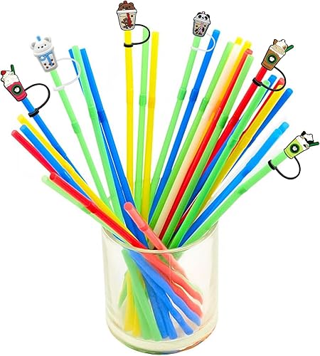 Miniatura 7 de Straw Covers Tips for Stanley Cup, 6Pcs Reusable Drinking stanley straw cover capCartoon Pattern Drinking Straw Cap Plugs Tip Cute Set,7-8 mm