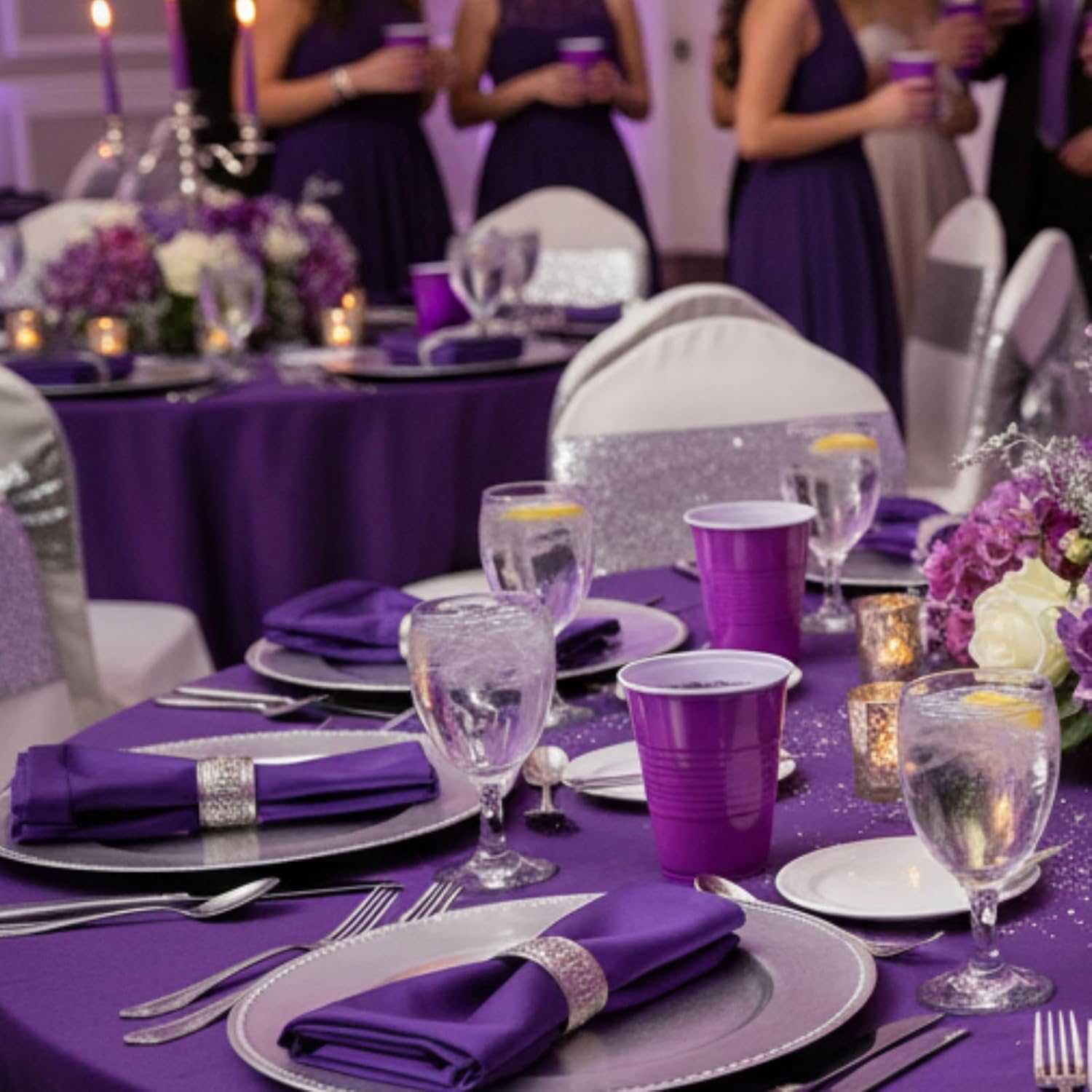 30 Pcs 12 oz Disposable Plastic Cups Bulk for Baby Shower Birthday Graduation Party Wedding Theme Party Birthday (Deep Purple) - Image 7