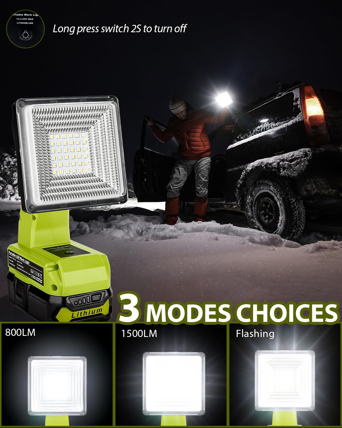 Jobsite Light Power Tools YEX-BUR 30W 2400LM LED Work Light For Ryobi ...