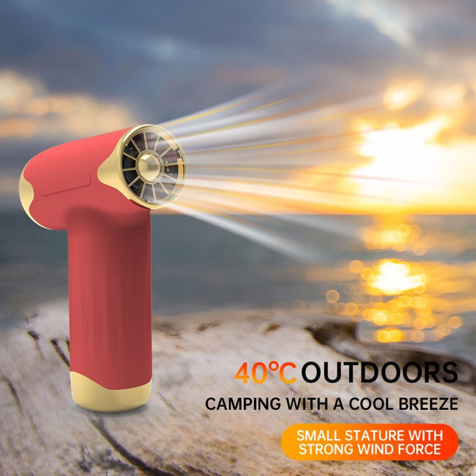 Soffietto elettrico per barbecue all'aperto con 4 livelli di vento e batteria ricaricabile da 3600 mAh