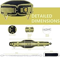 Vista 2 de Quick Locking Weighted Dip Belt for Weight Lifting,Weighted Pull up Belt Verde