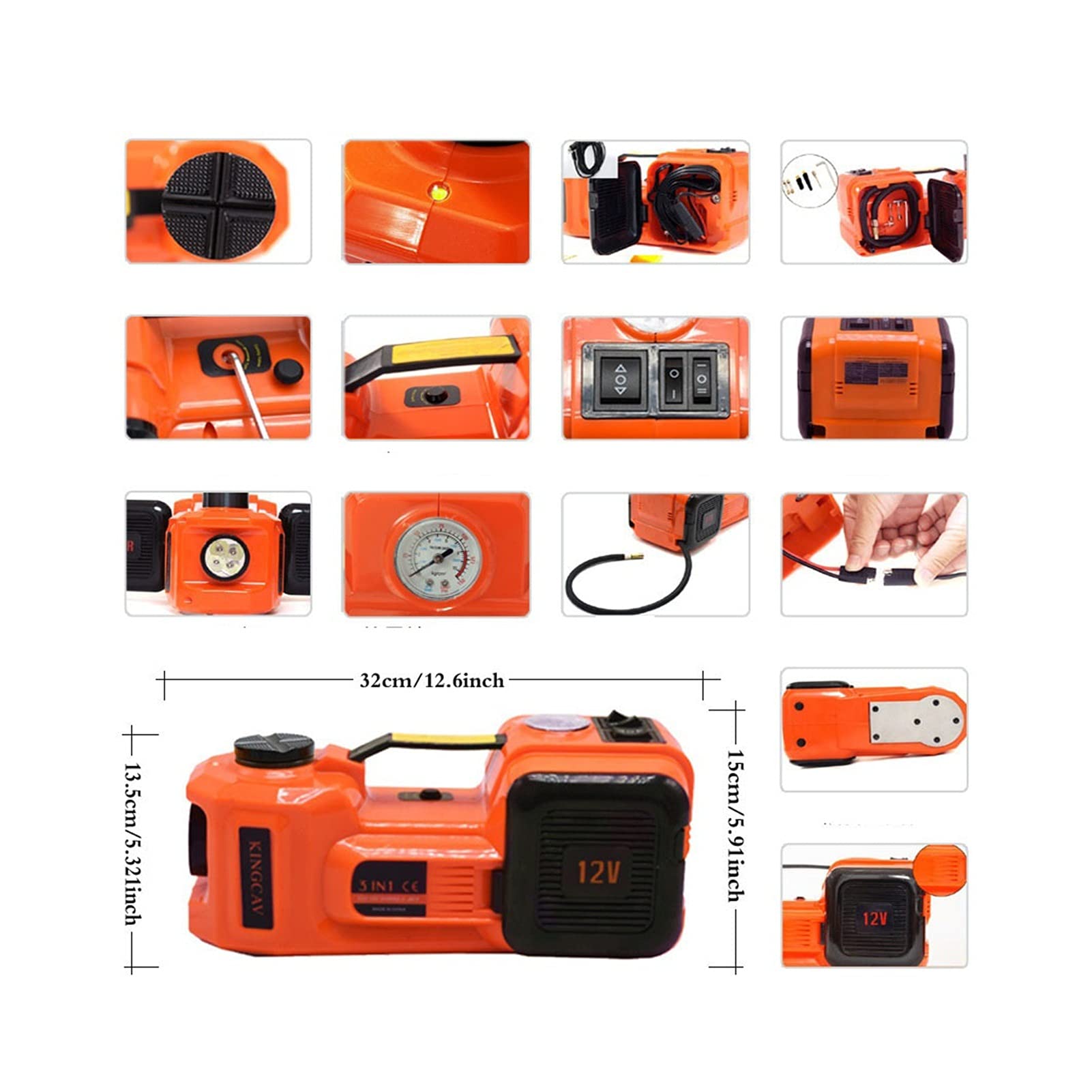 Podnośnik hydrauliczny, Elektryczny jack hydrauliczny sprzęt pojazdu 5T 12V na pokładzie narzędzie do naprawy samochodów 45cm