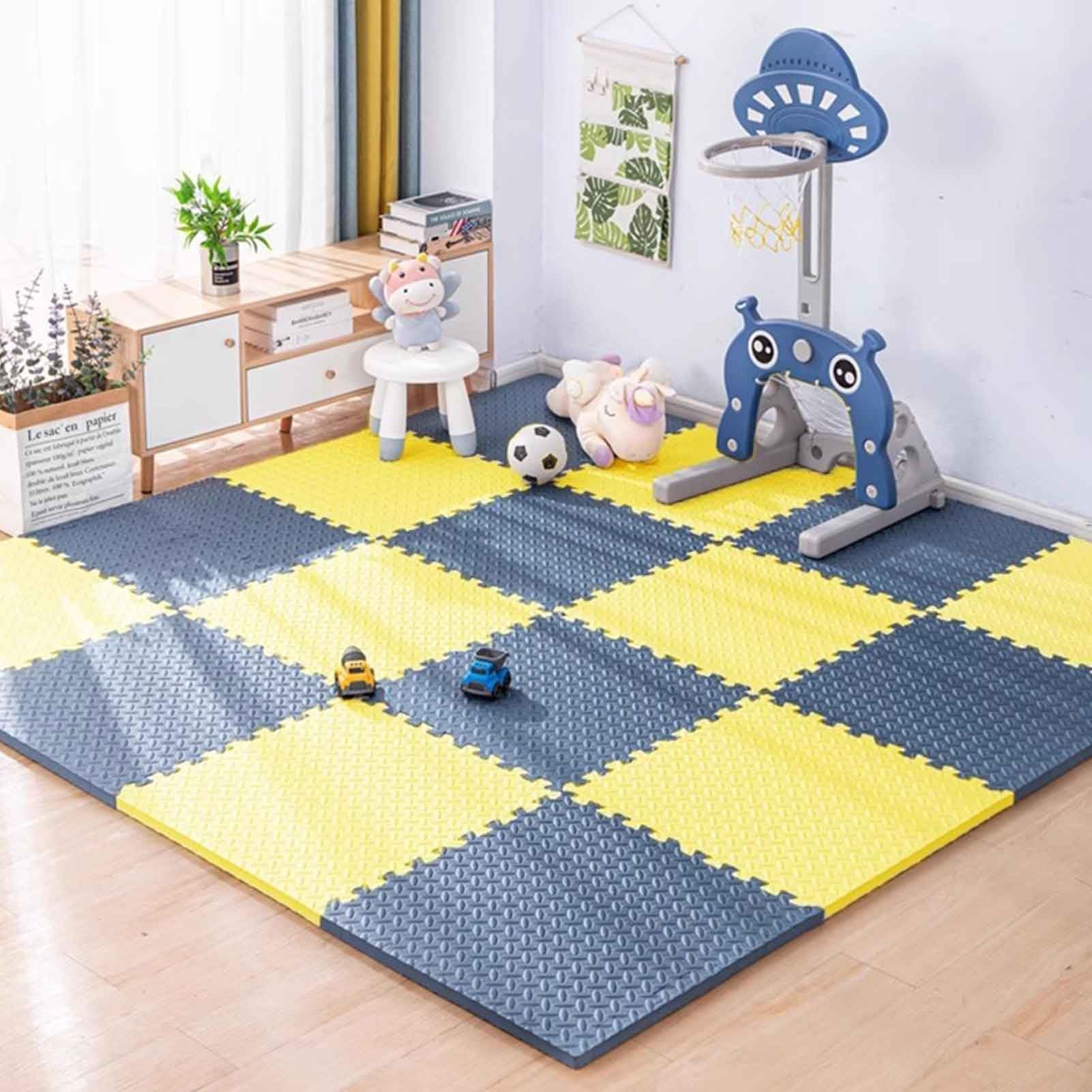 Blokujące podłogi do siłowni | Miękkie płytki do ćwiczeń o wymiarach 30x30 cm. Antypoślizgowa mata ochronna podłogowa do domu, ćwiczeń i ćwiczeń