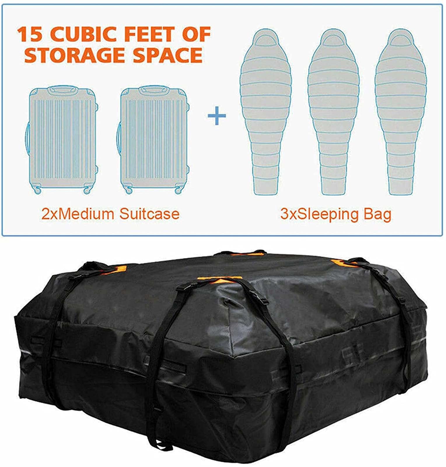 QDY -Box da Tetto per Auto Box da Tetto Morbido 425L Box da Tetto per Auto Impermeabile con 8 Cinghie di Fissaggio, Il Box da Tetto Morbido Si Adatta A Tutti I Veicoli con/Senza Barre del Tetto,B