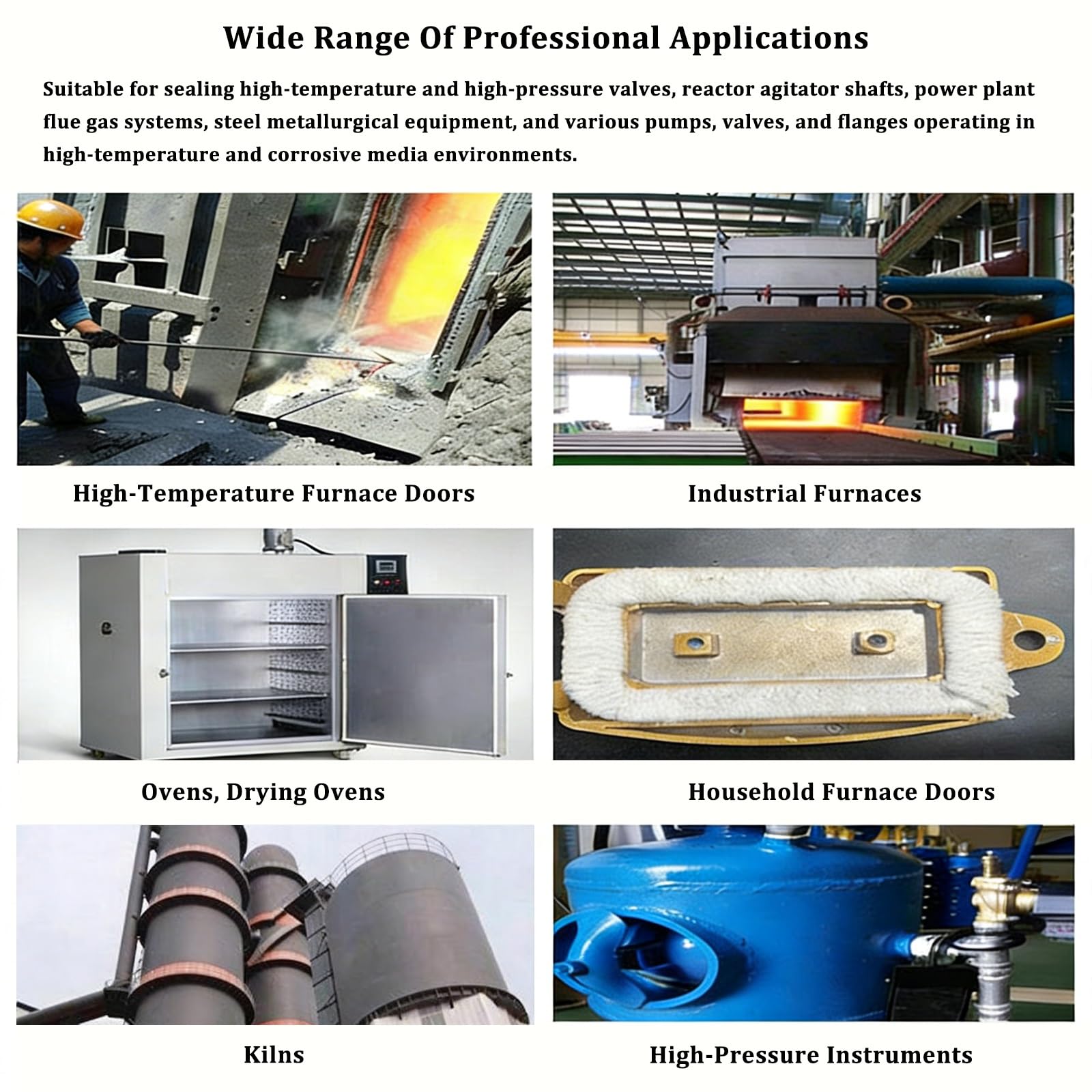Corda di imballaggio in fibra di ceramica, guarnizione ad alta temperatura per stufa, caldaia, fornace, forno, forno, lunghezza 2,5 m, guarnizione durevole per varie applicazioni,