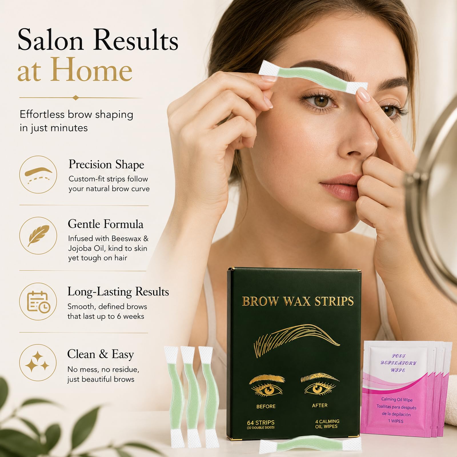 Eyebrow Wax Strips - Hair Removal Kit -2 Eyebrow Wax Strips - Hair Removal Kit -2