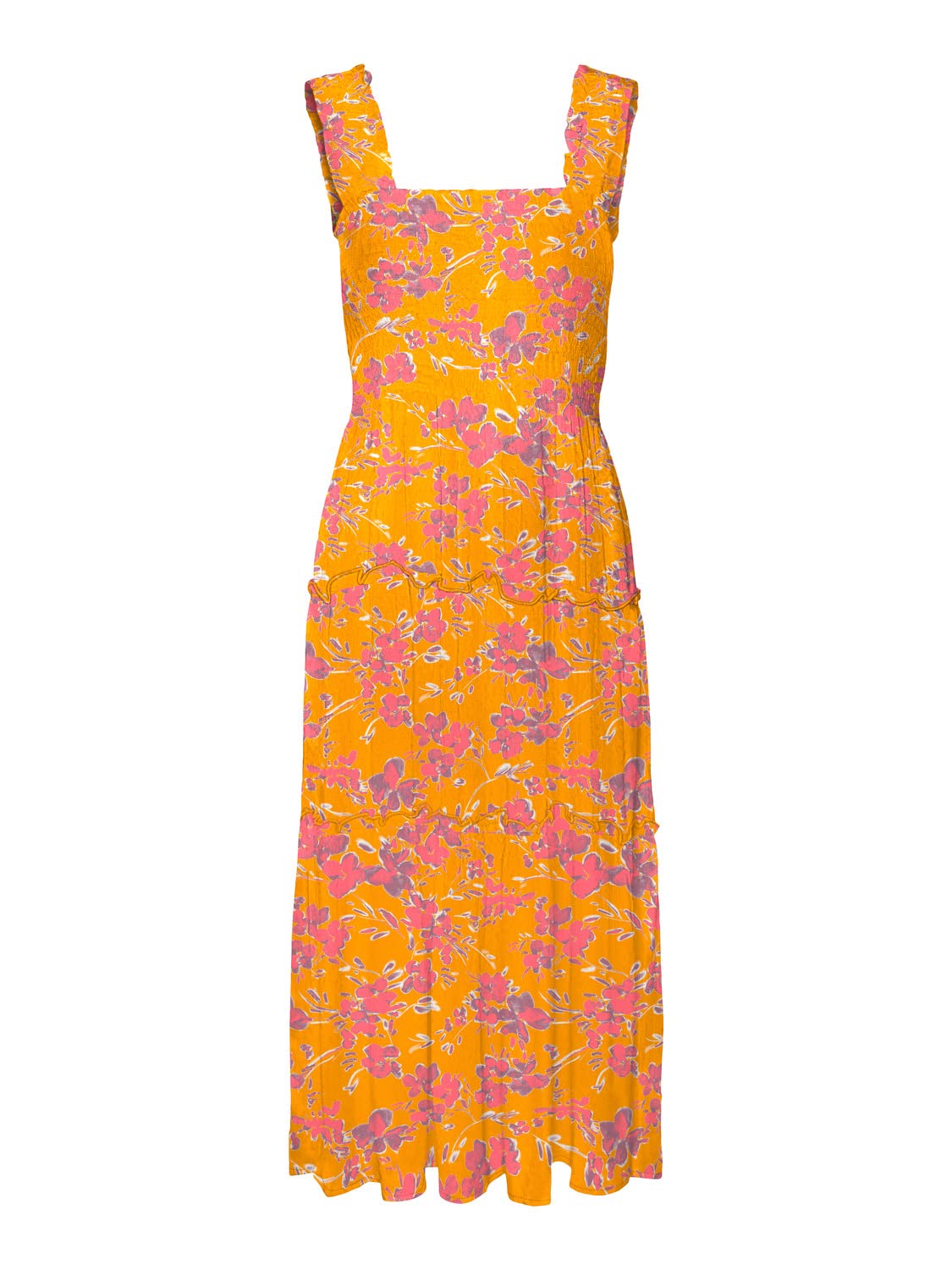 VERO MODA Female Dress VMMENNY Midi Dress, Radiant Yellow/AOP: Mille, S