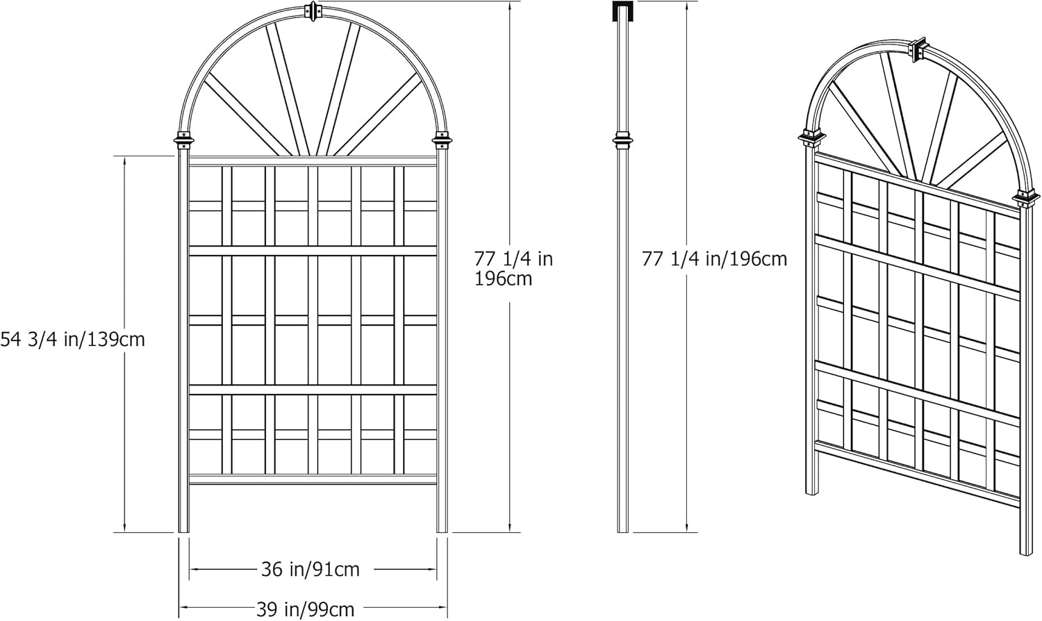 Savannah 39"W x 77"H Composite Vinyl Trellis