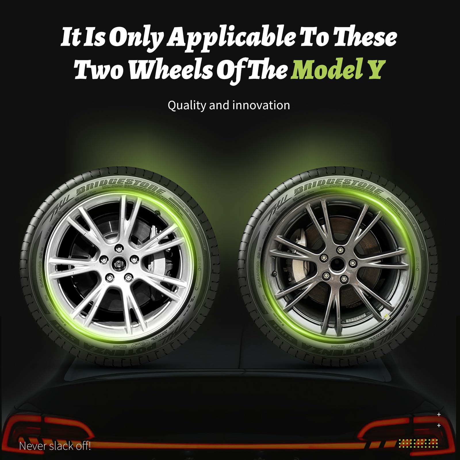 4 PCS 19 Tesla Model Y 2020-2024 Wheel Covers Black ABS Cyclone Style Hubcaps image 3