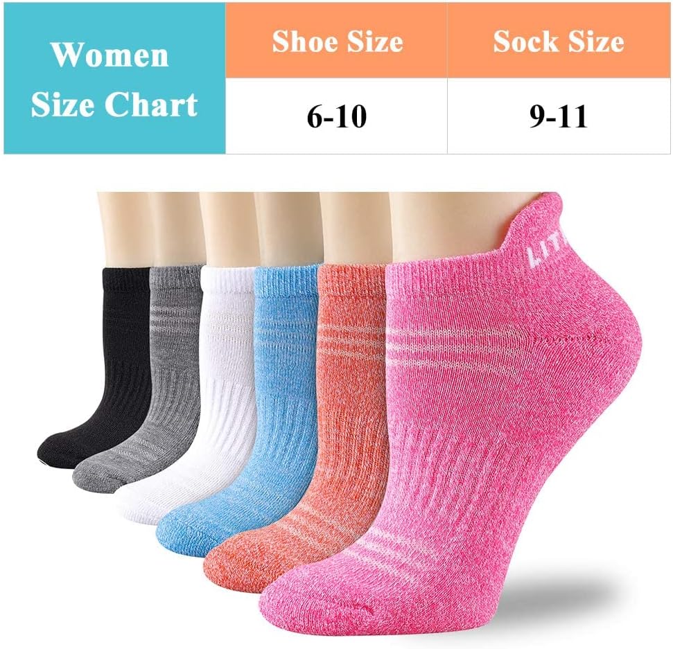 Womens Ankle Socks 6-Pairs Athletic Running Sport Socks With Cushioned Sole - Image 2