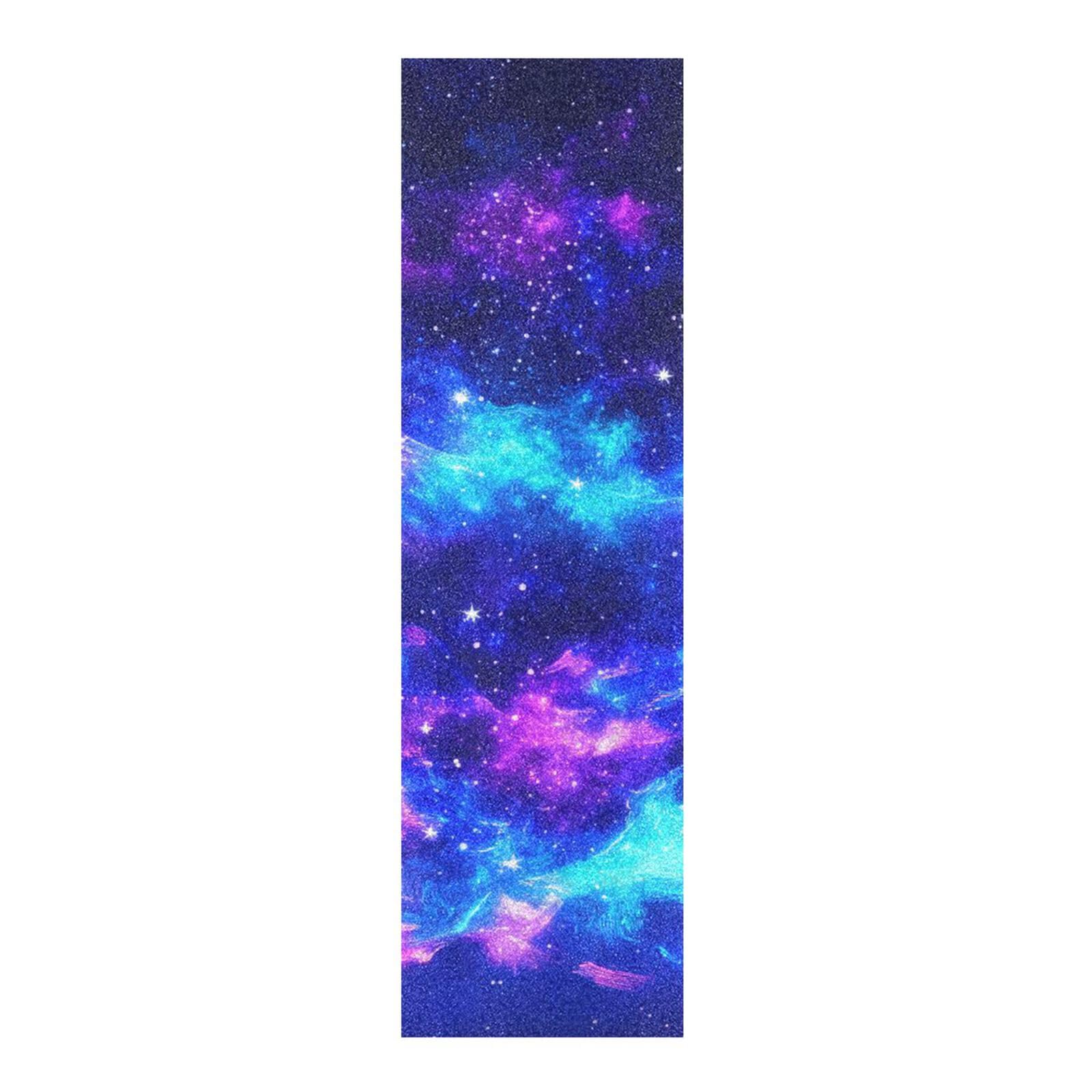 voucong Blue-Purple Galaxy Skateboard Griptape Non Slip Grip Tape Scooter 33×9 Inch Papel de lija para patinetas