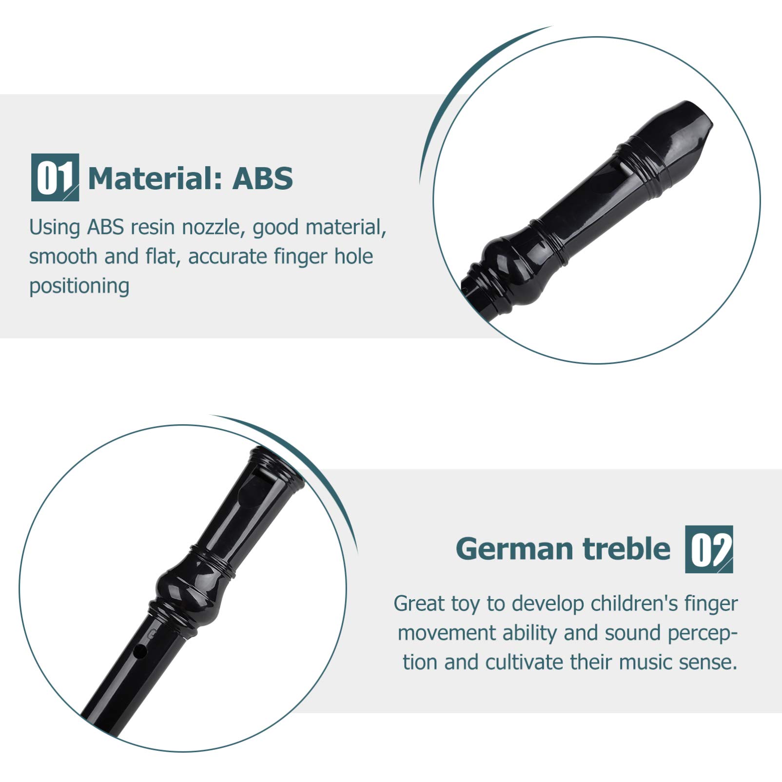 Yardwe Boys and Girls's 8 Hole Recorder Soprano Clarinet Mini Flute Abs Material Enhance Music Sense Compact for Boys Girls