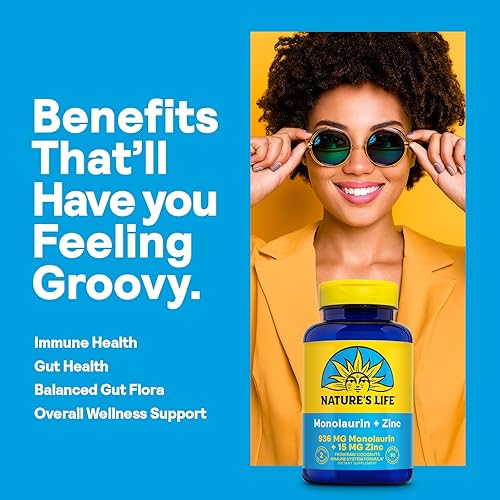 Miniatura 4 de Natures Life Monolaurina  zinc 1000 mg  Suplemento de apoyo del sistema inmunológico con 15 mg de zinc  Vegetariano  90 quilates 45 porciones