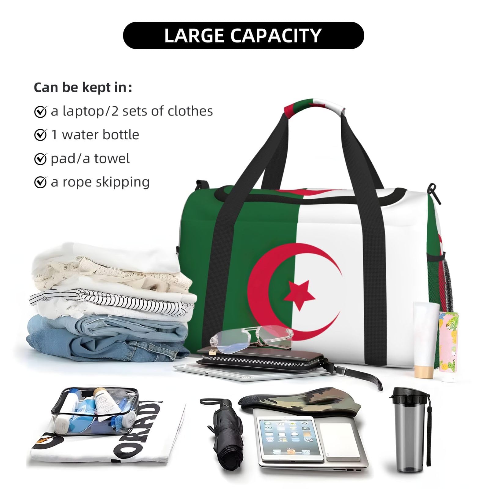 Flaga Algierii torba na ramię kobiety mężczyźni podróżna torba crossbody torebka torba na ramię torebki robocze codzienna torba hobo