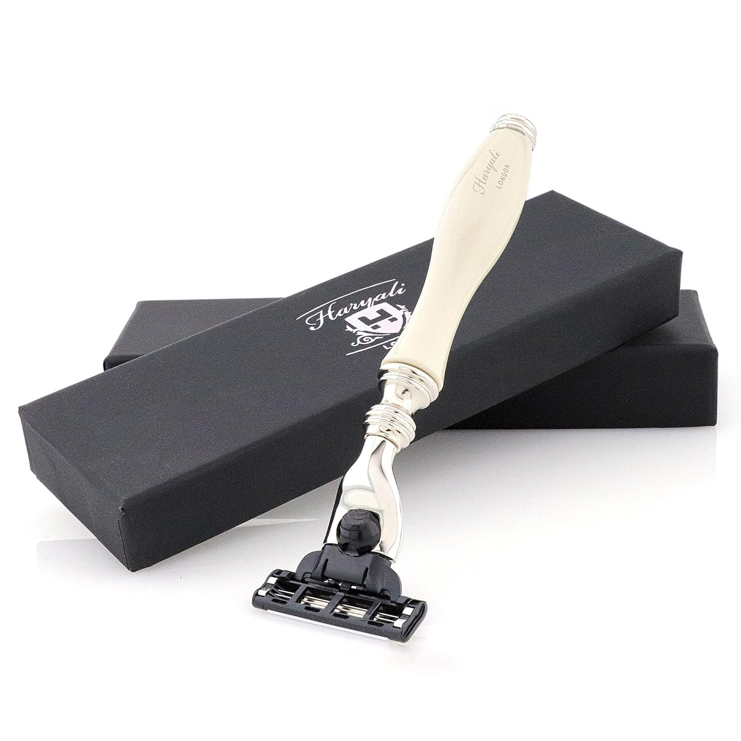 Haryali London Hand Assembled Ivory 3 Edge Stunning Shaving Razor