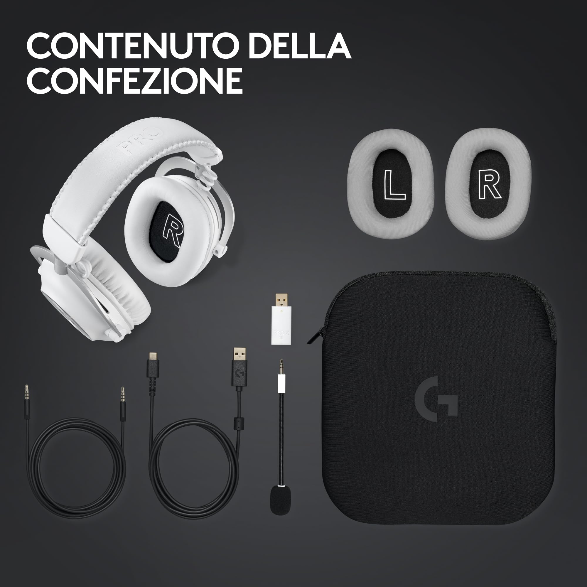 Logitech G PRO X 2 LIGHTSPEED Cuffie gaming wireless (Bianco) | Microfono a braccio, Driver Grafene 50mm, DTS:Headphone X 2.0 Surround 7.1, Bluetooth/USB/3.5mm Aux, PC, PS5, PS4, Switch