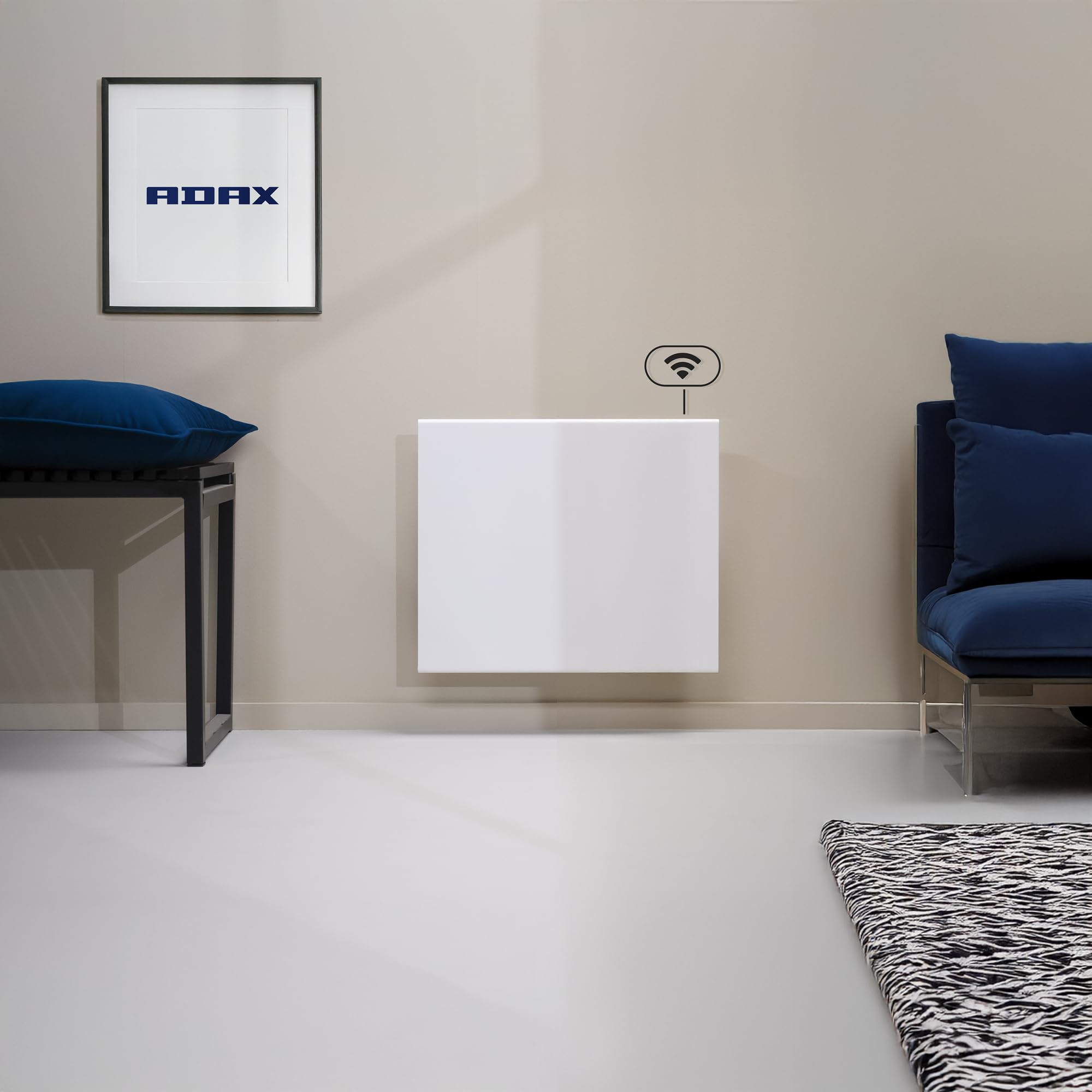 ADAX VP12 H Elektronische verwarming - Wit, 2500W | Thermostaat met tijdschakelaar - Bluetooth-programmering | Elektrische verwarming voor wandmontage | Elektrische verwarmingsradiator