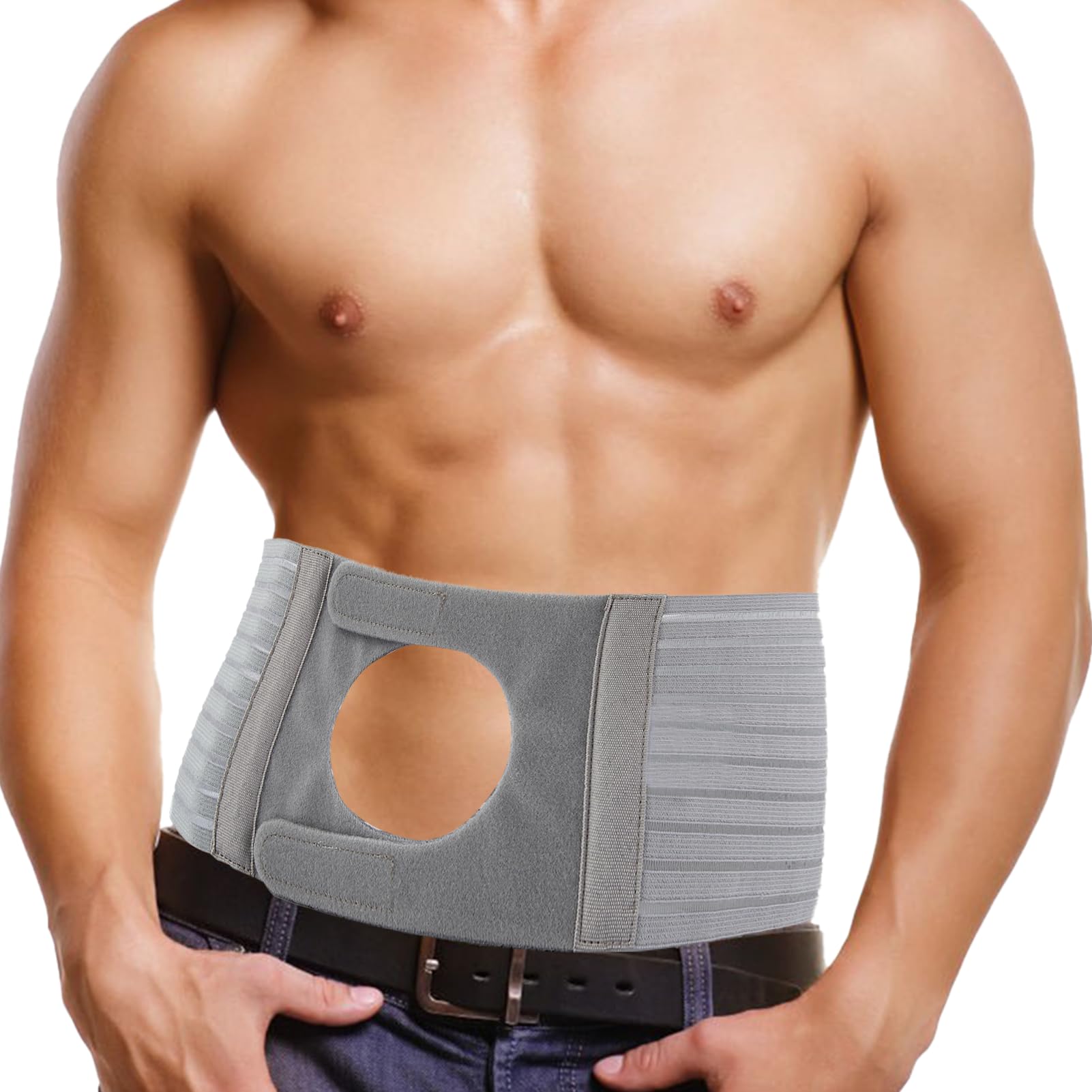 1 PCS Fascia Per Stomia Da Uomo E Donna, Cintura Per Stomia Larga 13 cm, Grigia Cintura Addominale Post Colostomia Per Prevenire L'ernia Parastomale, XL