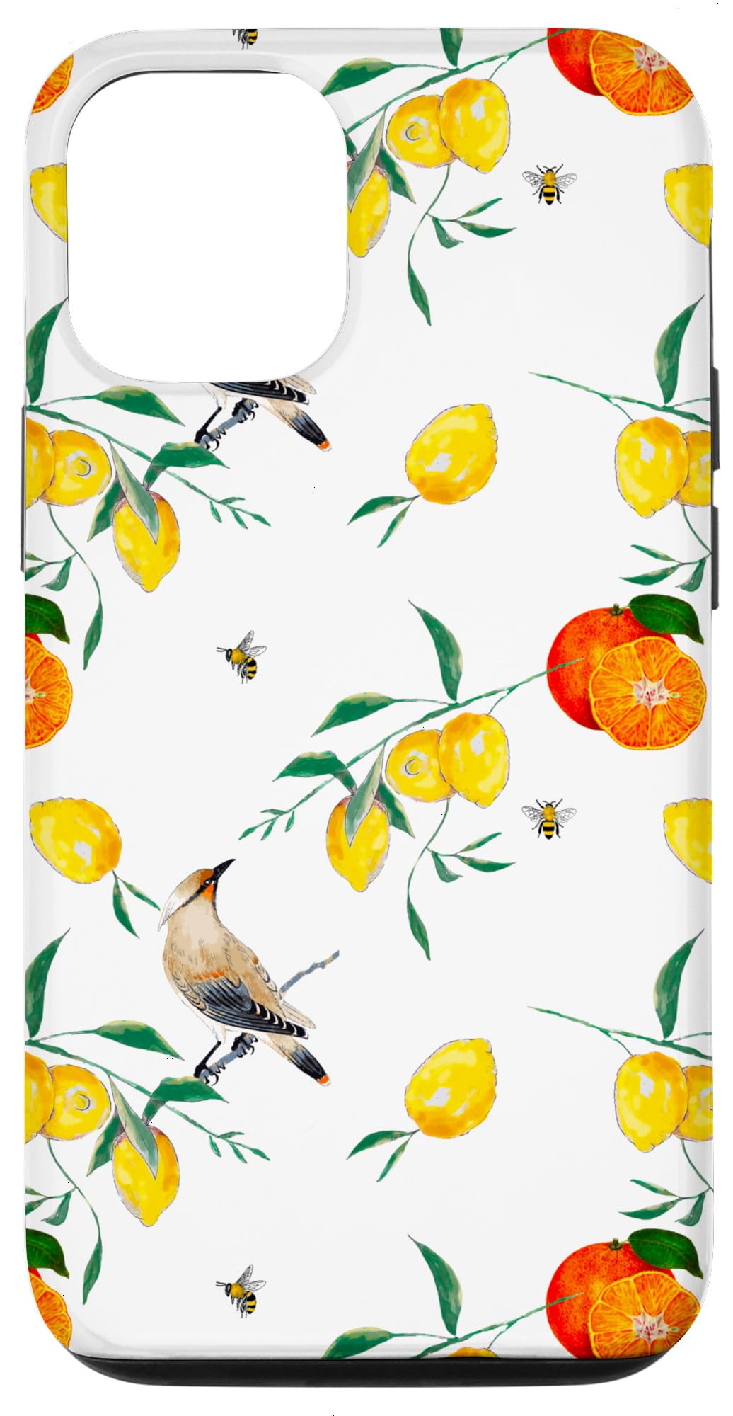 iPhone 13 Lemon,citrus,summer,bumble bee,fruits art Case