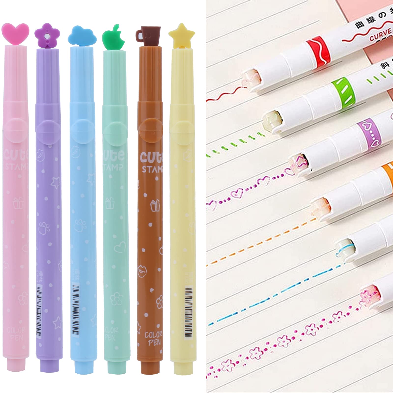 Amazon.co.jp: HPX カーブ ハイライターペンセット 12個 リニアカーブ