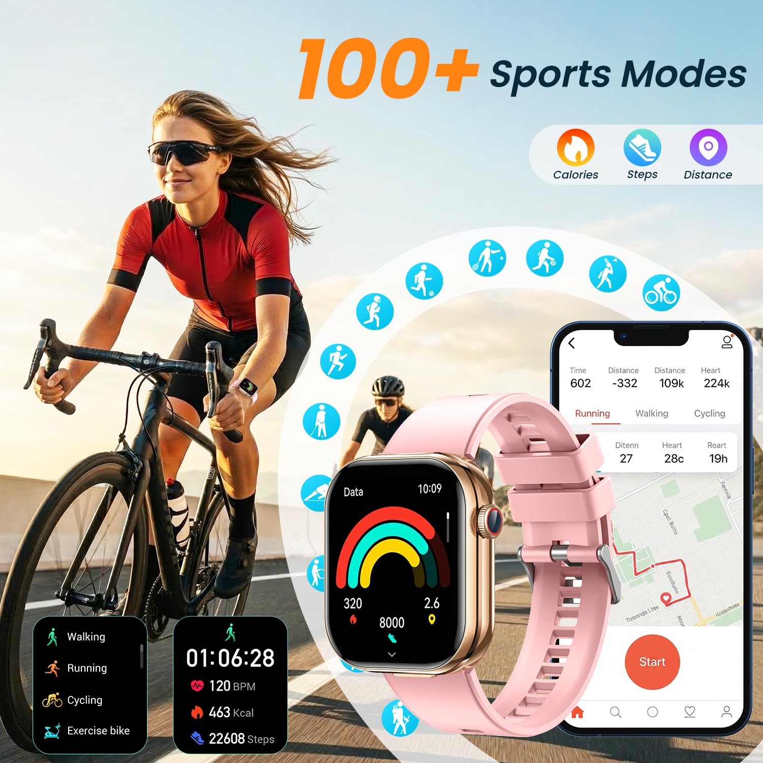 Montre Connectée avec Écouteurs Sports Smartwatch: Repondre Appel Sommeil Fréquence Cardiaque SpO2 Cardio Étanche Fitness Tracker 2.02" HD Écran Écouteurs et Montre 2 en 1 Homme Femme pour Android iOS
