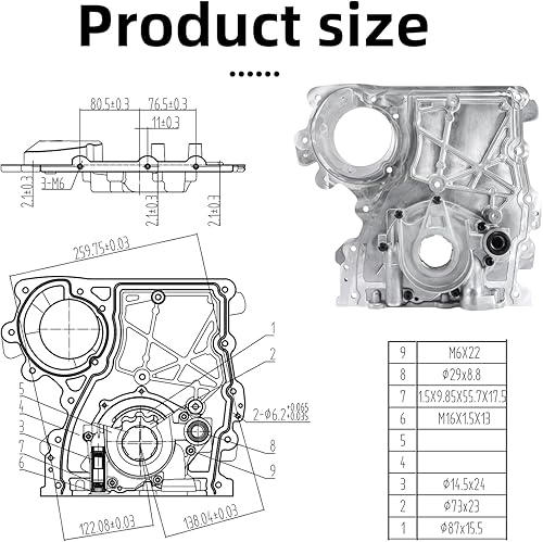 Miniatura 3 de 12601932 Cubierta de sincronización con bomba de aceite 2002-2012 para Buick Rainier, para Chevy Colorado Trailblazer, para GMC Canyon Envoy, para