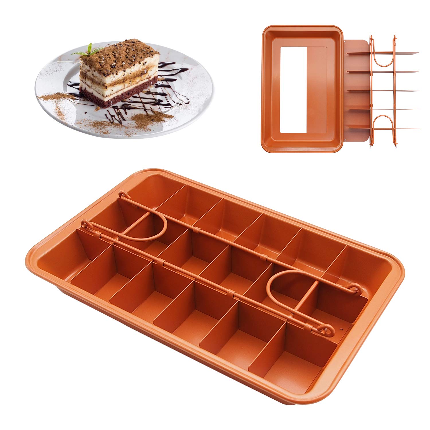 Buy ADIUM Brownie Pan wi Dividers Nonsti Divided Brownie Pan wi