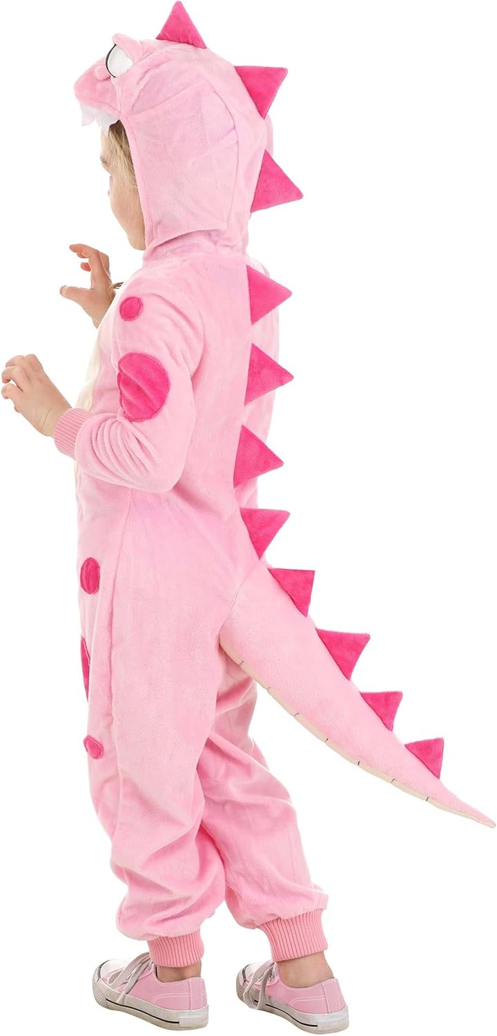 Toddler Dinosaur Costume, Hooded Prehistoric Animal Jumpsuit With Tail, Cozy Halloween Outfit - Image 2
