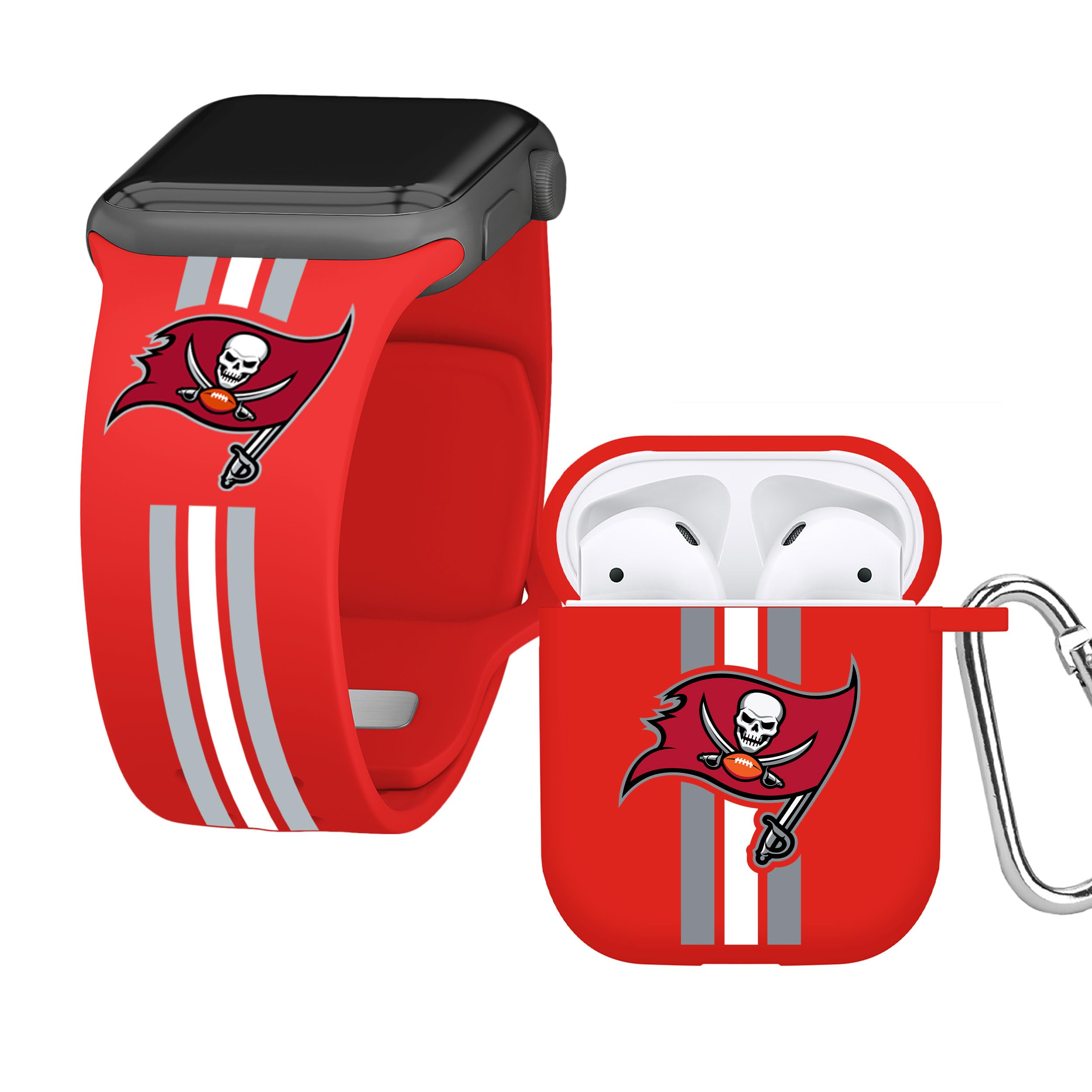 Game Time Tampa Bay Buccaneers HD Combo Package Compatible with Apple Watch and AirPods Gen 1&2 (38/40/41mm Short)
