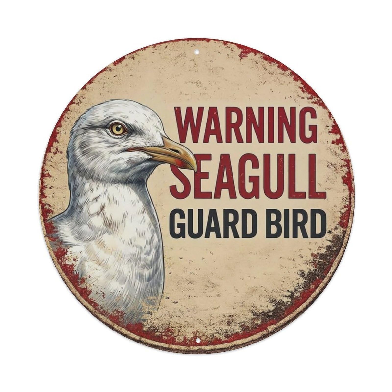 Tgrcjimh Style Metal Tin Sign Vintage Warning Seagull