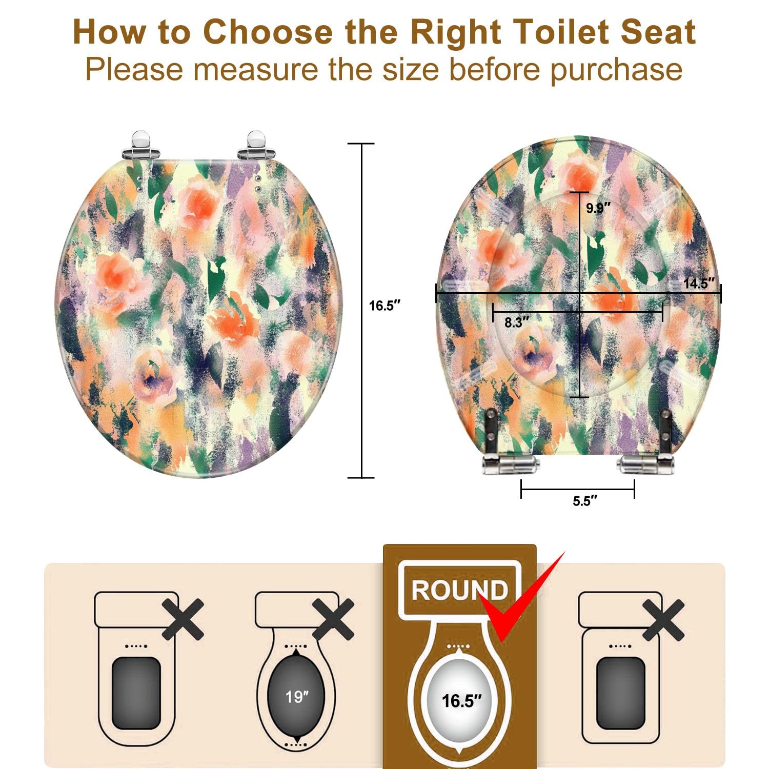 Asiento de inodoro redondo genérico para baño