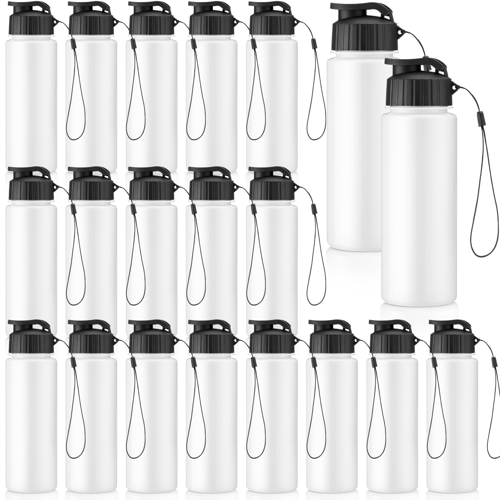 Photo 1 of Mifoci 20 Pieces Water Bottle Bulk 17 oz Plastic Water Bottles Bulk Gym Sports Adults Reusable Large Bottles with Leak Proof Flip Top for Party Outdoor (Solid White)