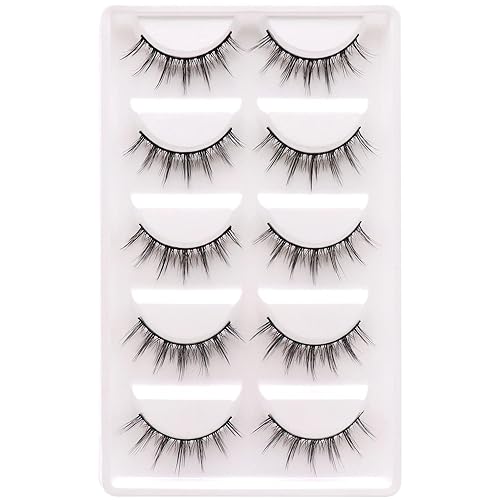 Miniatura 5 de Veleasha Pestañas postizas de visón sintético 5D, 100% hechas a mano, pestañas postizas de lujo, ligeras, esponjosas, paquete de 5 pares (6D75)