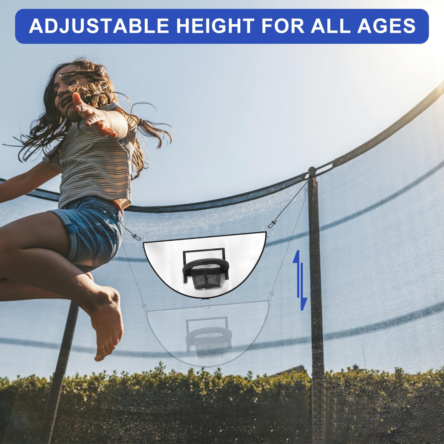 Mini Panier De Basket Pour Trampoline - Universel, Avec 3 Balles Et Pompe, Accessoire Jeu Enfants/Adultes Universal Basketball Hoop For