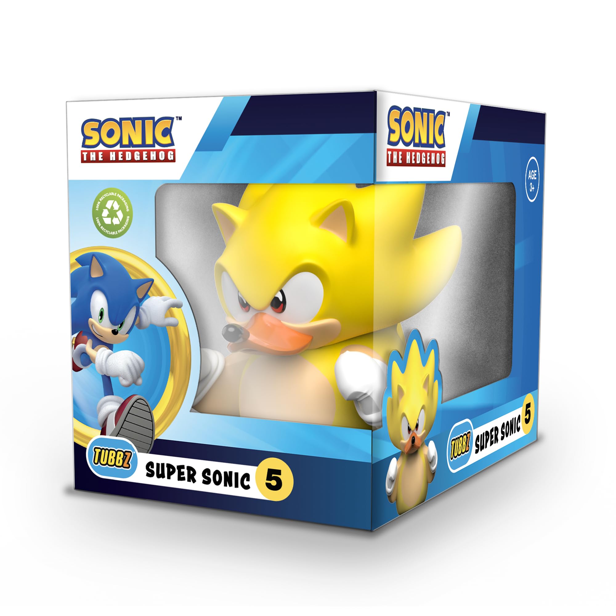 TUBBZ Boxed Edition Super Sonic Collectible Vinyl Rubber Duck Figure - Official Sonic The Hedgehog Merchandise - TV, Movie...