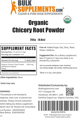 Miniatura 7 de BulkSupplements. com Polvo orgánico de raíz de achicoria, suplemento de raíz de achicoria, alternativa al café de raíz de achicoria, suplemento de