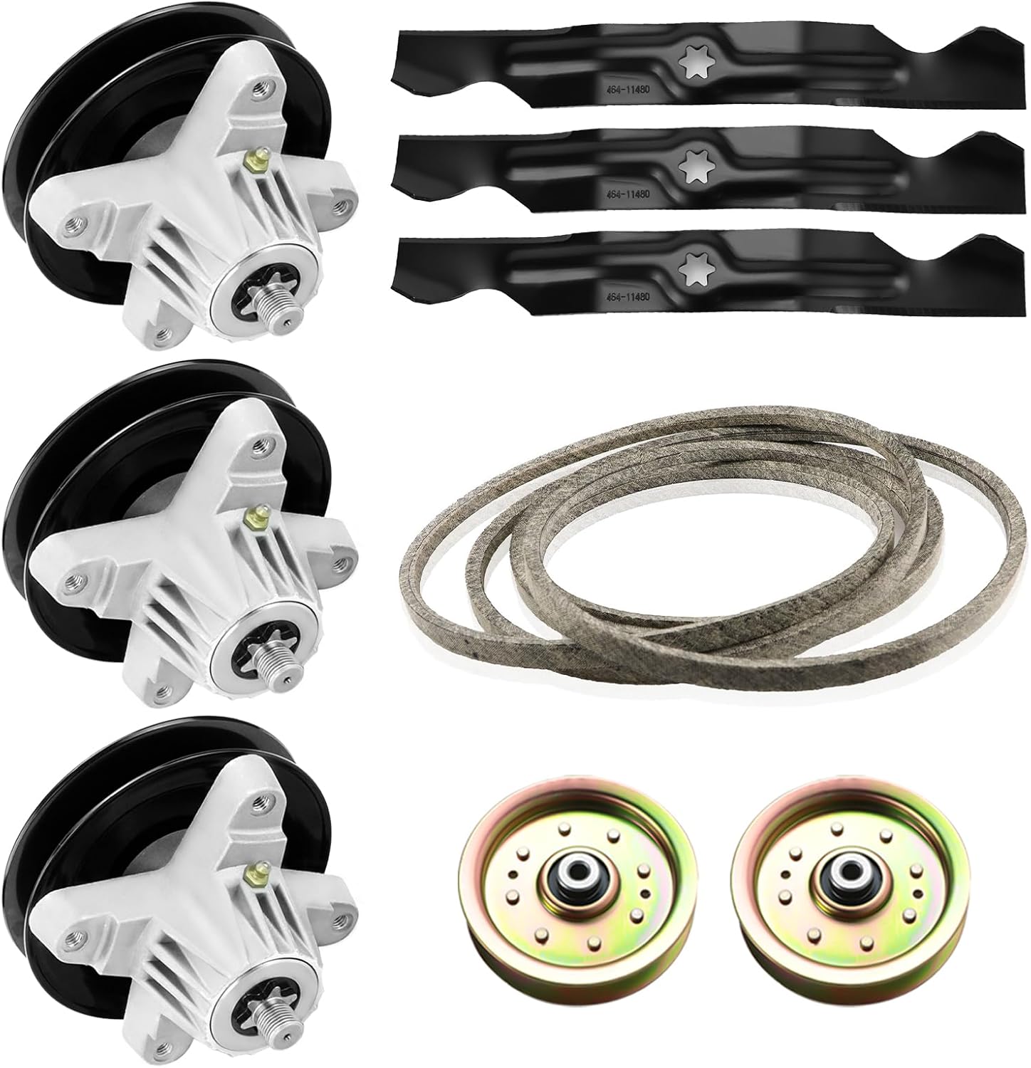 50 Inch Deck Rebuild Kit Replace for MTD/Cub Cadet LTX1050KH LTX1050VT SLTX1050, with 3 Spindles 918-05016 618-05016 618-04825A, 3 Blades 742-04053, 2 Idlers 756-04129, 1 Belt 754-04240