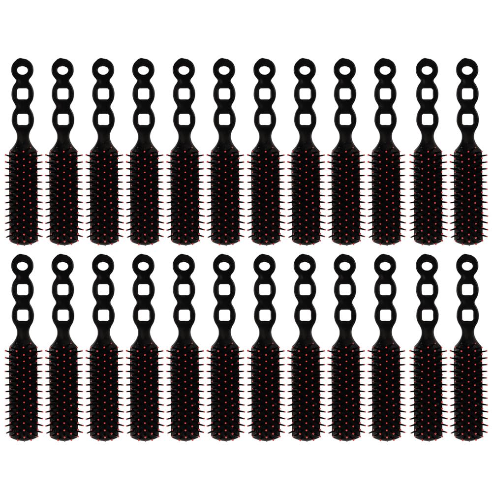 POPETPOP 24 Pack Hair Brushes Bulk, Black Detangling Hairbrush Multipack for Women Men