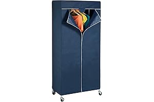 Navy Blue Rolling Garment Rack Cover