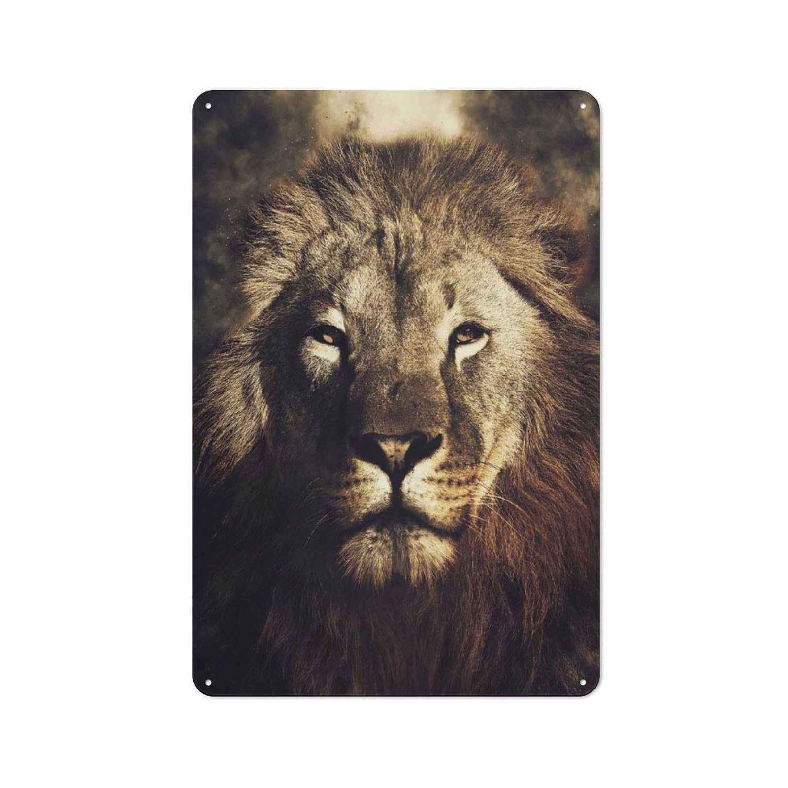 Lion 2 Vintage Metal Sign 30x20cm, Retro Classic Pub Decor for Cafe, Pub, Workshop Or Home Bar