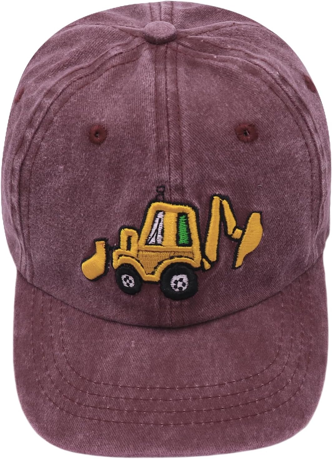Suillty Kids Embroidery Excavator Baseball Caps Adjustable Casual Hats Summer Outdoor Travel Hat for Boys Girls