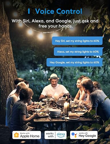 Miniatura 3 de meross Enchufe de atenuación para exteriores, enchufe inteligente para exteriores funciona con Apple HomeKit, Alexa, Google Home, IP44 regulador de