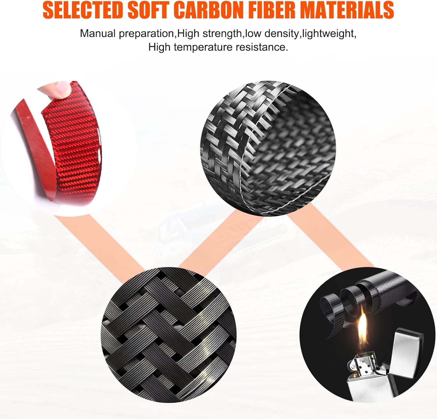 Car Headlight Cover Sticker Compatible with Fiat 500 2007-2015，Car Headlight Eyebrow Sticker Protective Cover Exterior Decoration Accessories (red Carbon Fiber)