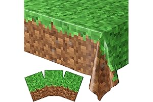 Pixel Miner Table Cover: Gamer Party Essentials for Epic Minecraft Crafts