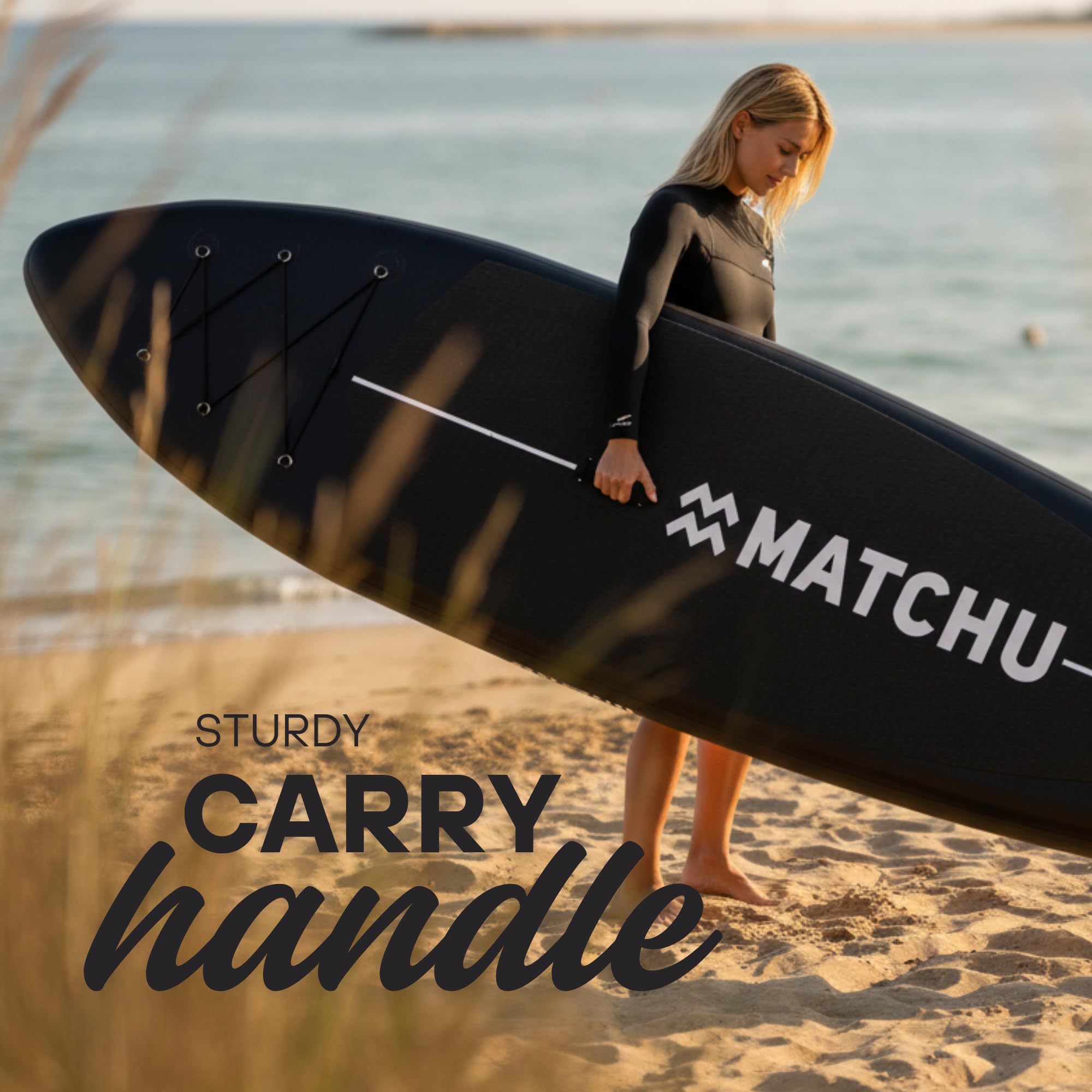 Matchu – Sup Gonfiabile – Tavola Sup Gonfiabile - Set completo - T/M 150 KG caricabile - 320x81x15 CM - Antiscivolo - Pedana morbida